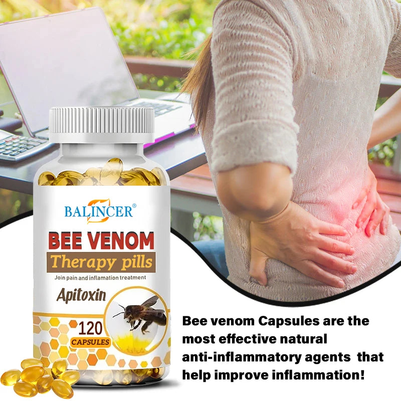 Balincer Natural Bee Venom Anti-inflammatory Pain Relief Anti-inflammatory Extract Arthritis Pain，120 capsules