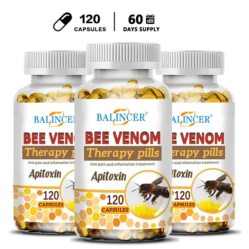 Balincer Natural Bee Venom Anti-inflammatory Pain Relief Anti-inflammatory Extract Arthritis Pain，120 capsules