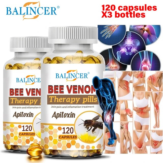 Balincer Natural Bee Venom Anti-inflammatory Pain Relief Anti-inflammatory Extract Arthritis Pain，120 capsules